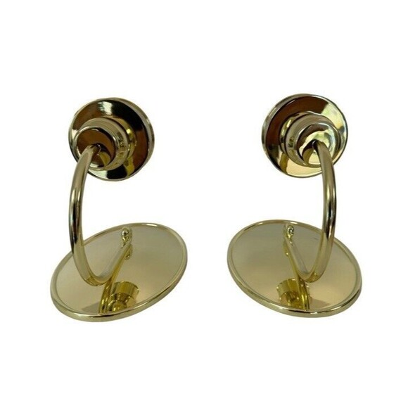 Partylite Gold Oval Mirror Finish Candle Holder Wall Sconces 6" Shiny Glam 2 NEW - Picture 3 of 8